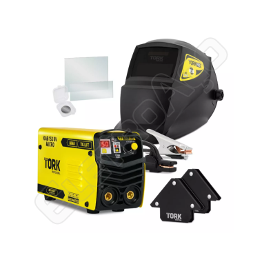 MAQ. INV. SOLDA KAB 150A 220V MMA + TIG LIFT (KIT: INV.150 + ARC.SOLAR + 1 BATERIA + 2 LENTES + 2 ESQUADROS 12KG) - TORK