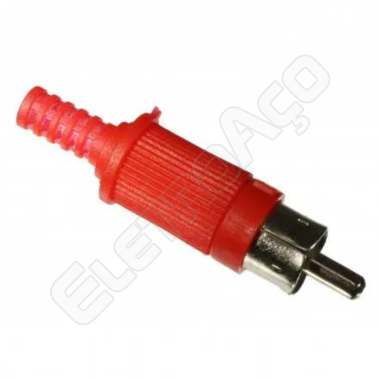 PLUG RCA MACHO VERMELHO PLASTICO