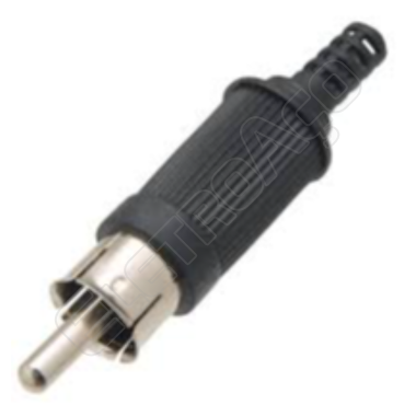 PLUG RCA MACHO PRETO PLASTICO