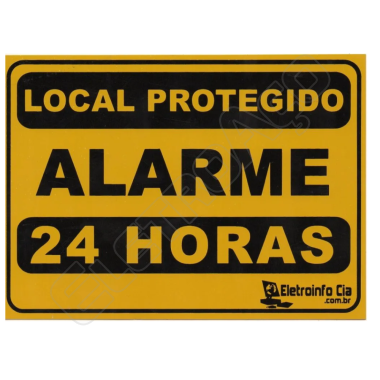 PLACA ALARME 24 HORAS PEQUENA ALUMINIHASTE