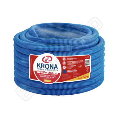 ELETROD PVC FLEX CORRUG REF AZUL 25MM 50MT-KRONA