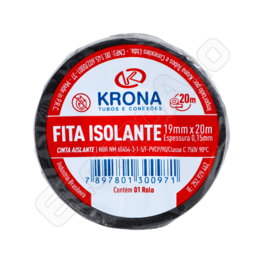 FITA ISOLANTE ANTI-CHAMA C/CELOF.19MM X 10M KRONA