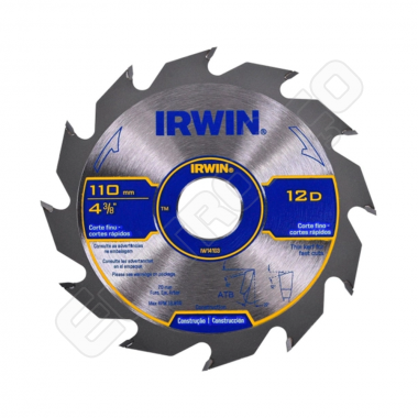 DISCO DE CORTE P/MAD 4.3/8 X 12D X 20MM IRWIN (REF. IW14103)