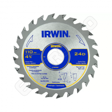 DISCO DE CORTE P/MAD 7.1/4 X 24D X 20MM IRWIN (REF. IW14107)