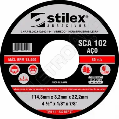 DISCO DE CORTE 12 X 1/8 X 1 SCA 202 - STILEX (REF. DC008)