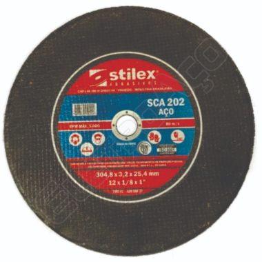 DISCO DE CORTE 12 X 1/8 X 3/4 SCA 202 - STILEX (REF. DC024)