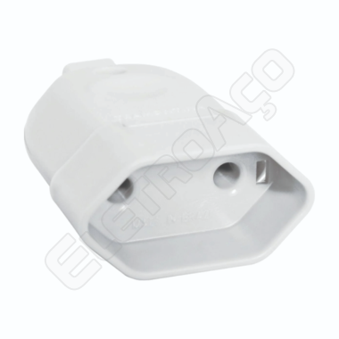 PLUGUE FEMEA 2P 10A/250V BRANCO - TRAMONTINA (REF. 57402052)