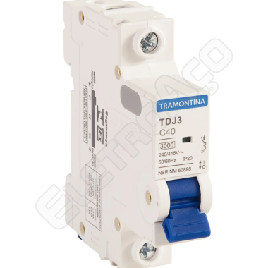 MINIDISJUNTOR TDJ3-1C40 1P 40A 3KA - TRAMONTINA (REF. 58011109)